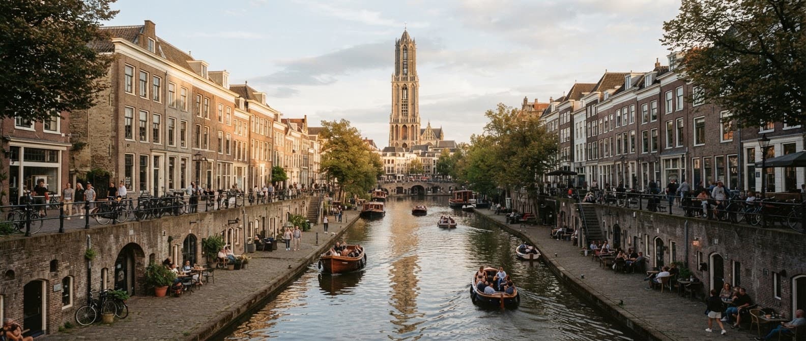 Oudegracht en historische binnenstad van Utrecht