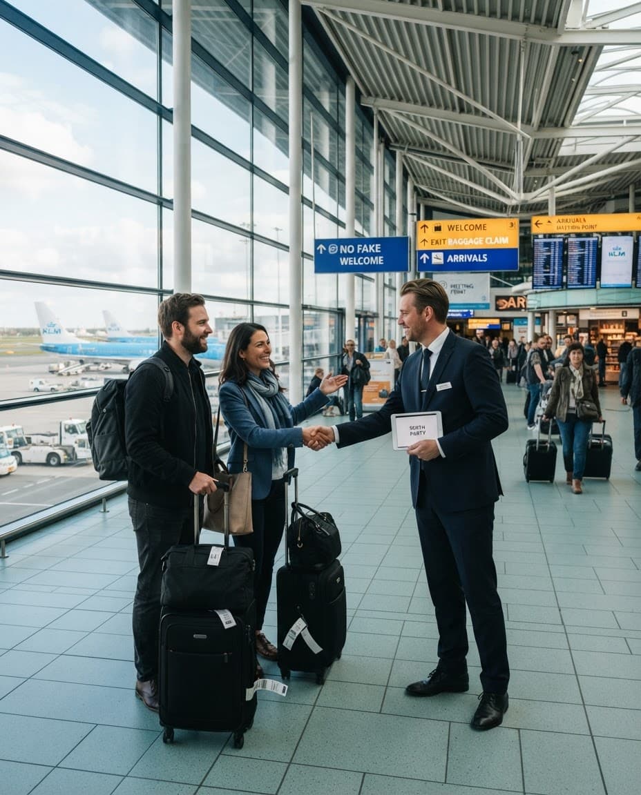 Ophaalinstructies voor een taxi vanaf Schiphol
